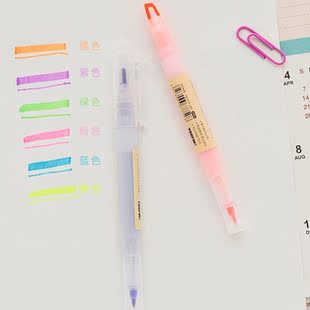 *6Pcs Cute Double-end Highlighters Pastel Liquid Chalk Marke