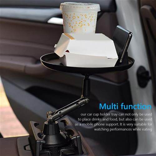 Adjustable Car Cup Holder Tray AUTO Dining Table 360° Sw