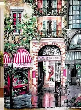 2016 new ! Romantic Paris Cafe  polyester high-definition