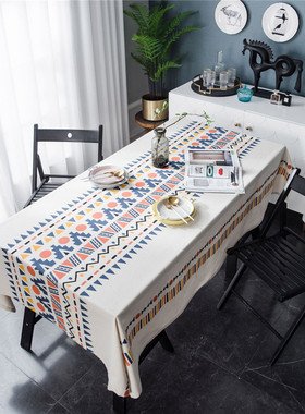 Bohemian Ethnic Printed Tablecloth Restaurant Living Room