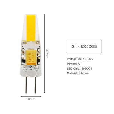 niversal AC DC 12V Mini G4 LED Light Bulb Glass filat silico