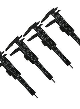 4Pcs 0-80mm Plastic vernier calipers double ruler scale Vern