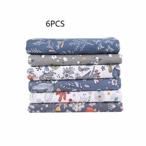 2 Pieces Cotton Floral Fabric Cloth Breathable Patchwork Fab