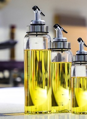Glass Oil Bottle Kitchenware Stainless Steel Oil Bottle Soy