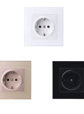 16A EU Standard 86 Type Wall Power Socket Glass Charger Adap