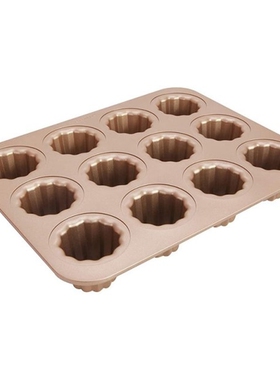 Nonstick Canele Molds Baking Pans for Cupcakes, 12 Cavities