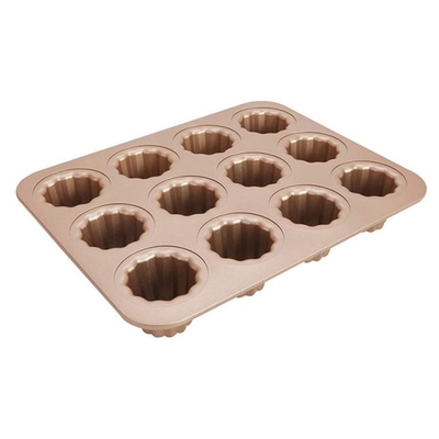 Nonstick Canele Molds Baking Pans for Cupcakes, 12 Cavities