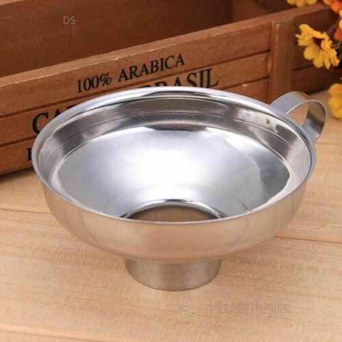 Silver Stainless Steel kitchen Grain Drain Funnel Large Filt
