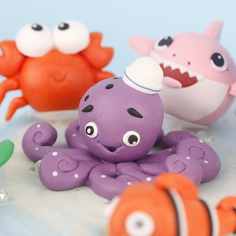 Summer Sea Animal Crab Cake Topper Mermaid Theme Cupcake Dec