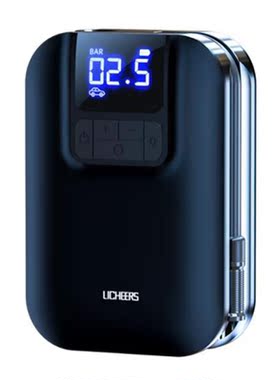 Licheers Wireless Car Air Pump with LED Lamp Tire Inflator A