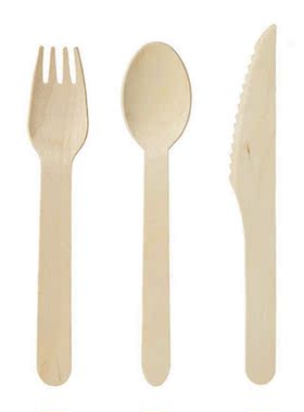 disposable wooden cutlery 150 pack -forks(50) knives(50) and