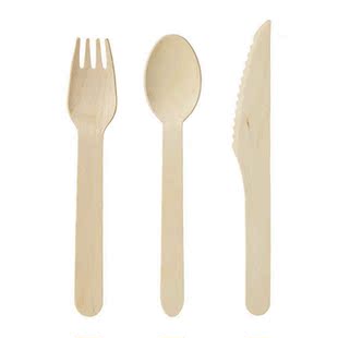 disposable wooden cutlery 150 pack -forks(50) knives(50) and