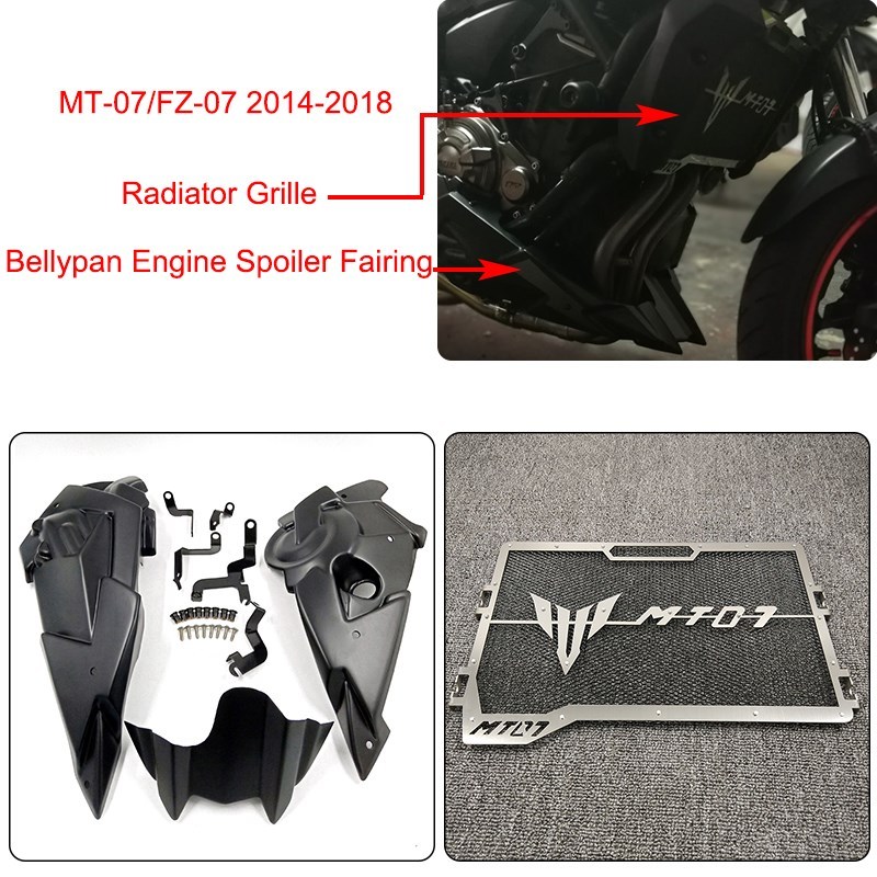 M-07 FZ-07 Motorbike Belly pan Engine Sper Fairing  Mounting