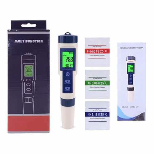 5 In 1 TDS EC Salinity PH Meter Seawater Battery Powered