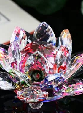 Various Colors 85mm Crystal Lotus Crafts Glass Flower