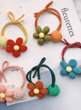 Japanese and Korean net red flower head rope female hair rin