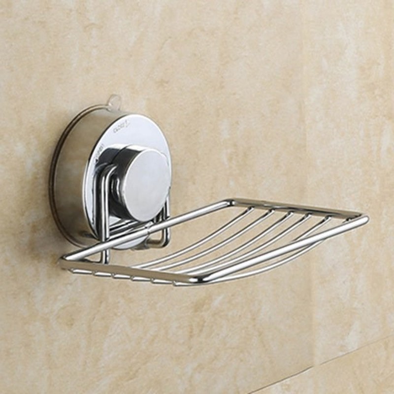 2 Pieces Suction Soap Holder Stainless Steel Wall Soap Dish