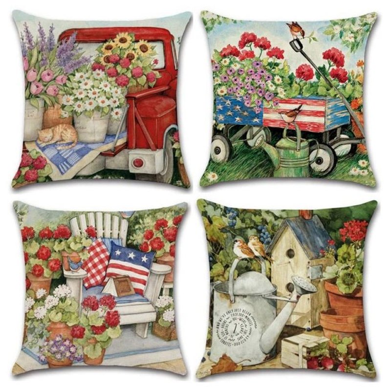 Throw Pillow Covers Modern Decorative Cotton Linen Square Th