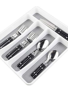 Silverware Tray for Drawer, Plastic Cutlery Tray Kitchen