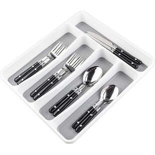 Silverware Tray for Drawer, Plastic Cutlery Tray Kitchen