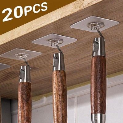 Transparent Hooks Strong Self Adhesive Door Wall Hangers