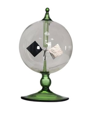 Handmade Radiometer Crookes Solar Powered Green Glass Windmi