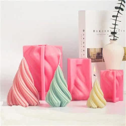 3D Silicone Candle Mold Rotating Conical  DIY Christmas