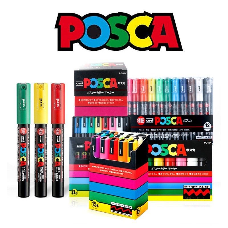 Uni Posca Acrylic Paint Marker Pen Set PC 1M PC 3M PC 5M PC图片