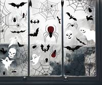Halloween Window Stickers Glass Door Cute Skull Spider Bat H thumbnail 6