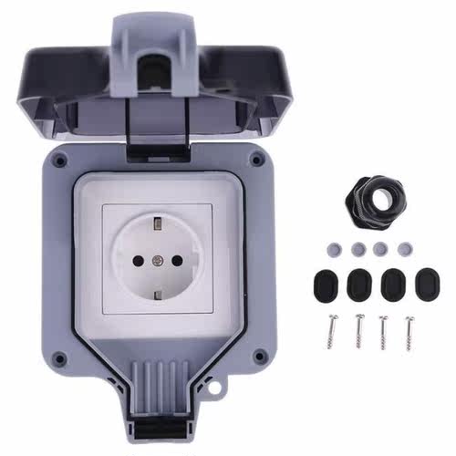 IP66 Waterproof Outdoor Wall Switch Power Socket 13A EU Stan