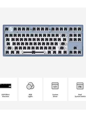 RGB LED Mechanical Keyboard Kit Full for Flesports MK870 Pro