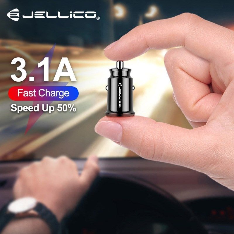 Jellico 12V Dual USB Car Charger 3.1A  Charging For Ipho
