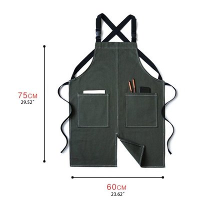 Canvas Denim Apron Cross Back Adjustable Chef Apron Multi-po