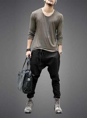 Casual Men Harem Pants Autumn Spring Loose Casual Pants Trou