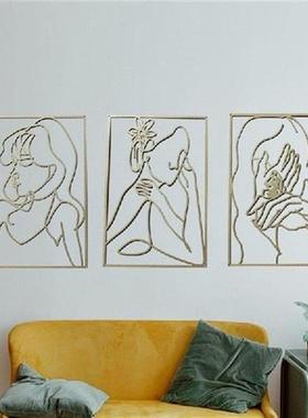 Minimalist Female Body Single Line Metal Wall Art Decor