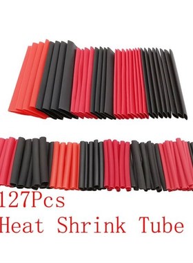 127Pcs/Set Red Black Heat Shrink Tube Shrinking Assorted Pol