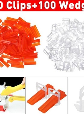 300PCS Plastic Ceramic Tile Leveling System 200 Clips 100 We