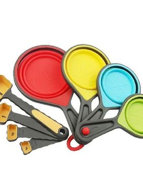 8 Pcs Bake Measuring Cups Measuring Spoons Set Collapsible