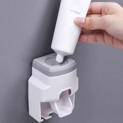 Wall Mount Automatic Toothbrush Holder Toothpaste Squeezer