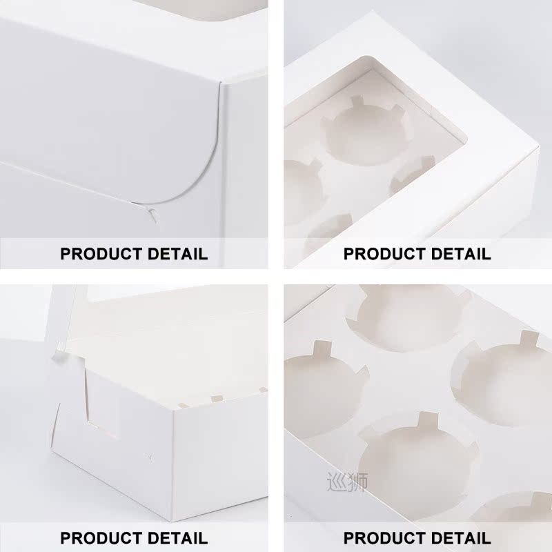 20pc 6 Cavities Cupcake Holder Box Muffin Cake Box With Wind
