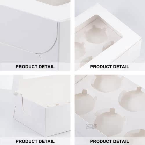 20pc 6 Cavities Cupcake Holder Box Muffin Cake Box With Wind