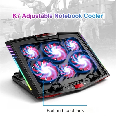 K7 Gaming Laptop Cooler Six Fan Cooling Pad Two USB Port RGB