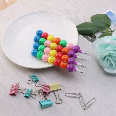 4Pcs 7 Colors Stacker Swap Cute Smile Face Pencils For Schoo