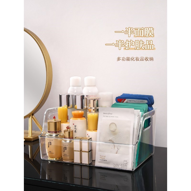 Mask to receive a case cosmetics basket plastic transparent