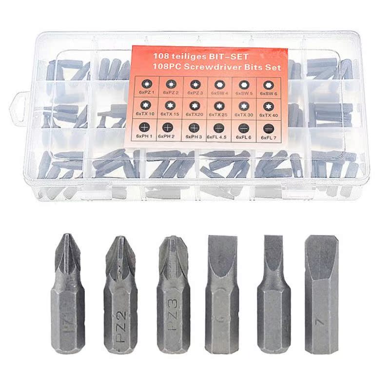 108pcs/set 1inch CR-V Drill  Bits Set T10 T15 T20 T25 T30 T4
