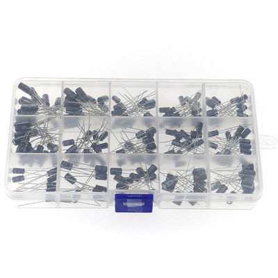 200pcs 0.1-220uF 15 Value Electrolytic Capacitor Assortment