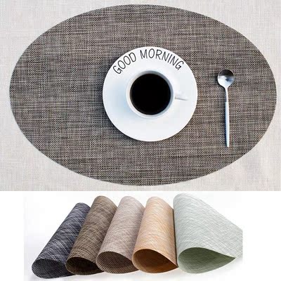 Plastic PVC Oval Shape Dining Table Mat Heat Insulation