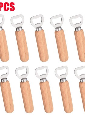 10pcs/set Bartender Bottle Opener Rubber Wood Handheld Wine