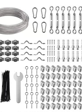 60M Garden Wire Cable Railing String Lights Hanging Kit with