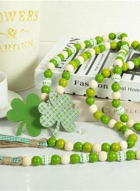 New Easter St.Patrick Day Wood Bead Garlands With Tassels